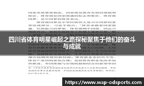 四川省体育明星崛起之路探秘聚焦于他们的奋斗与成就